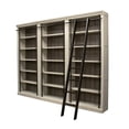thumbnail image 2 of Traditional 8' Tall Wood Bookcase Wall With Ladder Aged Office Bookcases White, 2 of 8