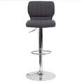 thumbnail image 3 of Contemporary Charcoal Fabric Adjustable Height Barstool with Vertical Stitch Back and Chrome Base, 3 of 9