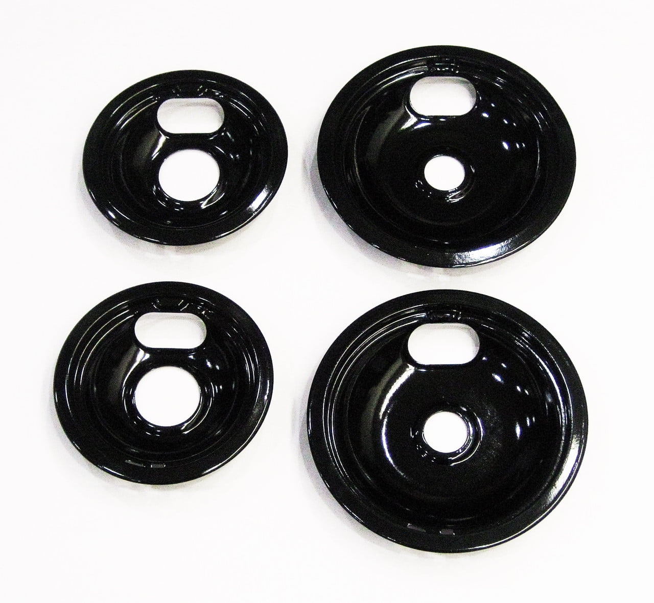 Supco DP8051 4-pack Black Porcelain Range Burner Drip Pan Bowl Set for Whirlpool 2 of W10290353 2 of W10290350