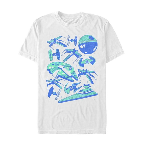 Men's Star Wars Spaceship Collage Graphic Tee White X Large