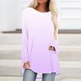 thumbnail image 2 of ShomPort Oversized Tops for Women Long Sleeve Crewneck Gradient Color Shirt Fall Trendy Tops, 2 of 6