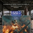 thumbnail image 3 of Bathroom Scale, Highly Accurate Digital Body Scale,Precisely Measures Weight up to 400 lbs-Skeleton Playing Electric Guitar Surrounded By Flames And Smoke, 3 of 4