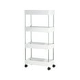 thumbnail image 5 of Toycle Slim Rolling Storage Cart 4 Tier Bathroom Storage Organizer Laundry Room Cart Mobile Shelving Unit Multi Purpose For Kitchen Bathroom Narrow Places(R,Plastic), 5 of 6