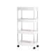 thumbnail image 2 of Carrito de almacenamiento rodante delgado de 4 niveles, organizador de baño, carrito de lavandería, estantería móvil, multiusos para cocina, baño, espacios estrechos, estante de plástico con grietas., 2 of 6