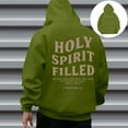 thumbnail image 4 of Christian Hoodies for Men 2025 Holy Spirit Filled Letter Graphic Hoodie with Pockets Hooded Sweatshirt Pullover Tops, 4 of 6