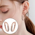 thumbnail image 2 of Female Rhinestone Inlaid Big Ear Hoop Ring Earrings Personalized Ear Jewelry, 2 of 6