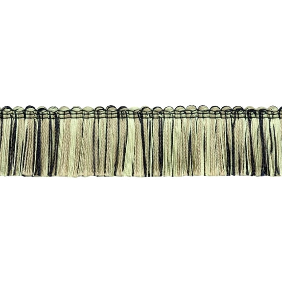 1 3/4" (4cm) Marquise Collection Brush Fringe Trim # 0175MRQB,, Black Ivory #P82 (White Ivory, Light Beige, Pure Black) 5 Yards (15 ft/4.5m)