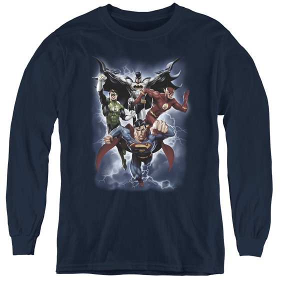 Jla - The Coming Storm - Youth Long Sleeve Shirt - Medium