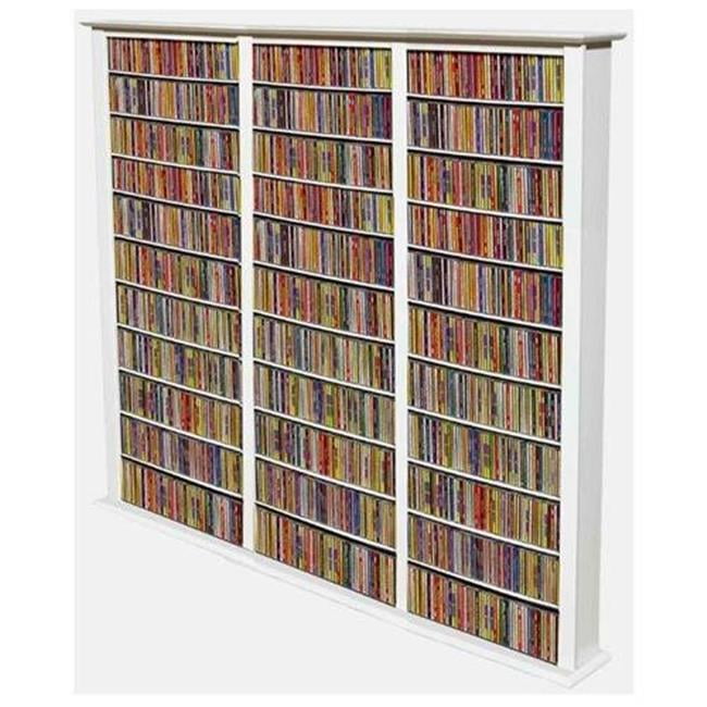 Media Storage Tower Tall Triple, White