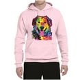 thumbnail image 3 of Wild Bobby, Smiling Dog | Colorful Neon Golden Retreiver | Dean Russo Art Animal Lover Unisex Hoodie Sweatshirt, Light Pink, 3X-Large, 3 of 6
