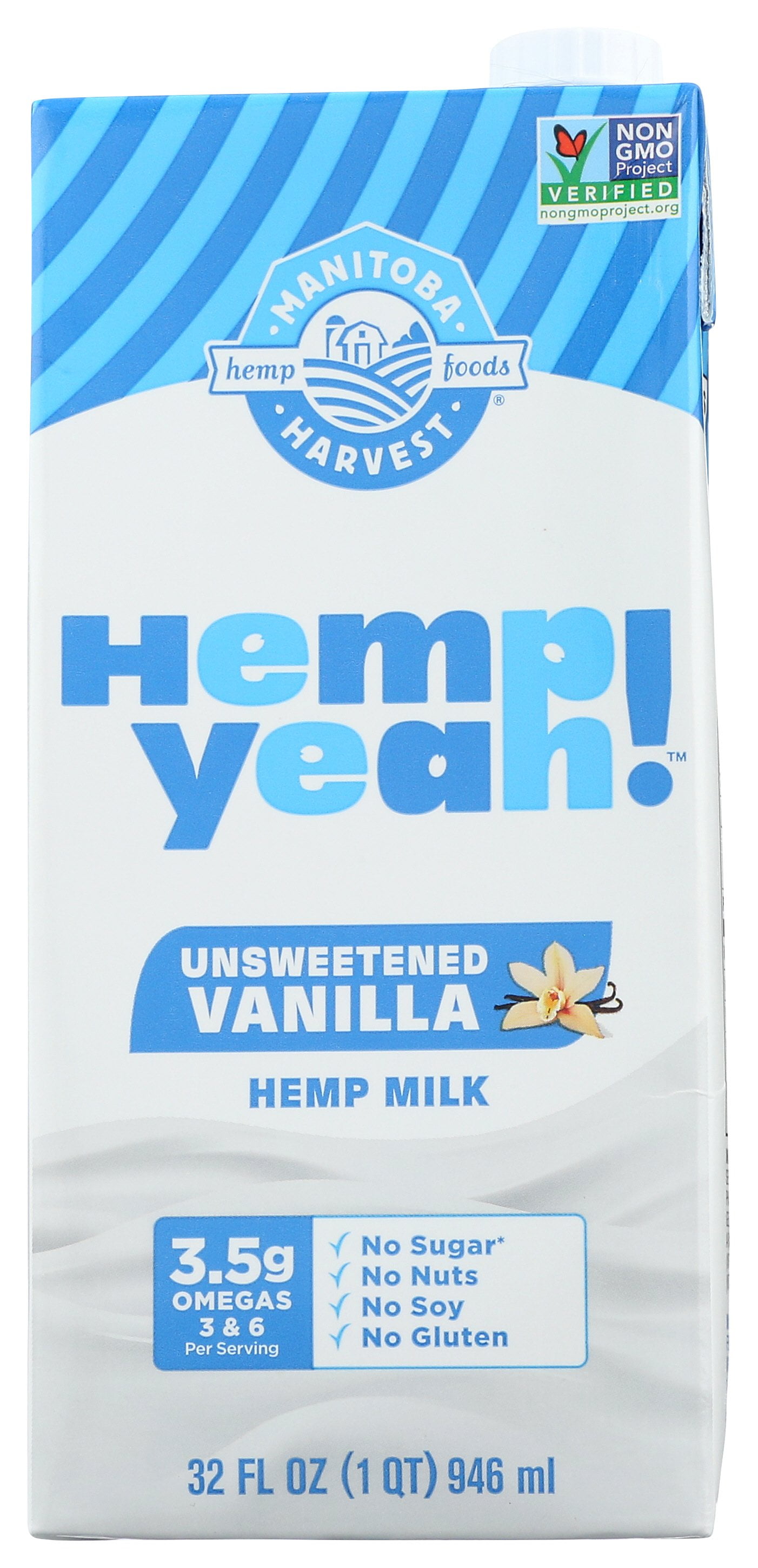 Manitoba Harvest Hemp Yeah! Unsweetened Vanilla Hemp Milk, 32 fl oz