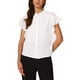 thumbnail image 4 of CAMISA DE BOTONES DELANTEROS CON MANGAS RIZADAS Y CUELLO ALTO PARA MUJERES CHIC DE OFICINA S BLANCA, 4 of 6