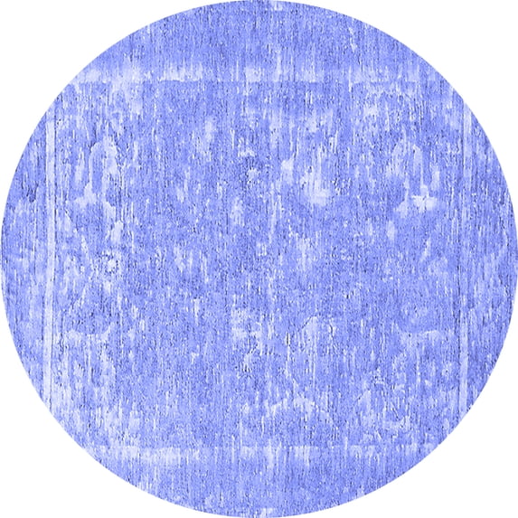 Ahgly Company Indoor Round Oriental Blue Industrial Area Rugs, 3' Round