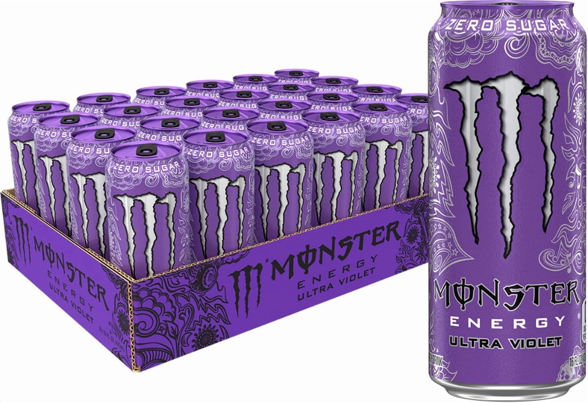 Monster Zero Sugar Ultra Violet Energy Drink Can 16 fl oz - 3 count