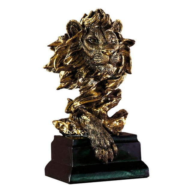 Estatua de cabeza de león de resina, escultura, adorno, figura coleccionable, artesanía, muebles 19x15x32CM