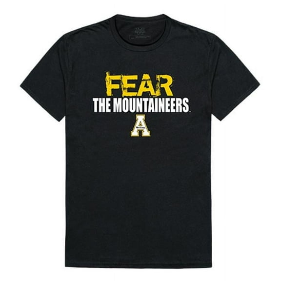 W Republic Apparel 518-104-E27-01 Appalachian State University Fear Tee Shirt - Black, Small