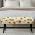 thumbnail image 5 of CHAQLIN Polyester Spandex Fabric Bench Covers for Bedroom Living Room, Scratch Resistant Easy Wash Bench Protector, Sunflower Musical Note, 5 of 9