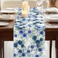 thumbnail image 3 of Table Runners 90 Inches Long Dress Scarves, Navy Blue Roses Farmhouse Coffee/Dining/Kitchen Table Runner for Living Room, Spring Floral Elegant Pastoral Botanical 13x90 Inch, 3 of 9