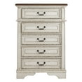 thumbnail image 3 of 5 Drawer Wooden Chest with Bracket Legs Antique White - Saltoro Sherpi, 3 of 5