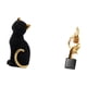 thumbnail image 5 of Estatua de gato, figura decorativa de resina, escultura de arte abstracto coleccionable para entrada, estantería, sala de estar, dormitorio, casa, ofi, 5 of 8