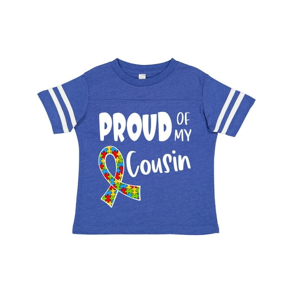 Inktastic Proud of My Cousin Autism Awareness Puzzle Piece Ribbon Boys or Girls Toddler T-Shirt