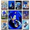 thumbnail image 2 of Póster de dibujos animados de Sonic, videojuegos de anime clásicos, pegatinas, murales de pared, decoración de sala de juegos, regalos, pintura en HD, 2 of 5
