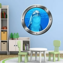 VWAQ Porpoise Wall Decal Dolphin Porthole Window Sticker - SP29