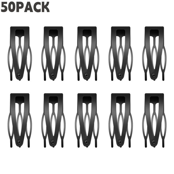 50 Pcs Double Grip Hair Clips MODANU 2 inch Metal Snap Hair Clips Women Hair Barrettes for Hair Making, Salon Supplies (Black)