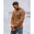 thumbnail image 3 of Colsmile Men's Cable Knit Crewneck Sweater, Casual Long Sleeve Pullover for Fall Winter, 3 of 7