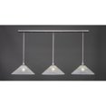 thumbnail image 1 of 3 Light Linear Pendalier With Hang Straight Swivels Shown In Brushed Nickel Finish With 16" Gold Ice Glass, 1 of 1