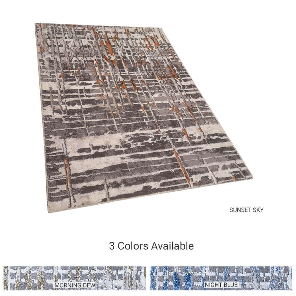 Aubrey Custom Cut Abstract Indoor Area Rug CollectionSunset Sky12x20
