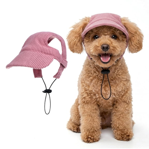 Dog Sun Hat with Ear Holes, Pet Summer Beach Visor Hat with Adjustable Chin Strap, Puppy Sunbonnet Headdress, Dog Baseball Cap for Outdoor Sun Protection.