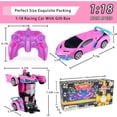 thumbnail image 5 of Auto Robot Transformable Hymaz Pink Robot Car Escala 1 18 Control Remoto Giro 360, 5 of 5