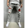 thumbnail image 1 of Wangscanis Men's Slim Ripped Patch Jeans,, 1 of 10