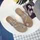 thumbnail image 1 of Nuevo conjunto de zapatillas de mujer con diseño de espiga de diamante de fondo plano estilo romano para mujer Wmkox8yii nm11011, 1 of 3