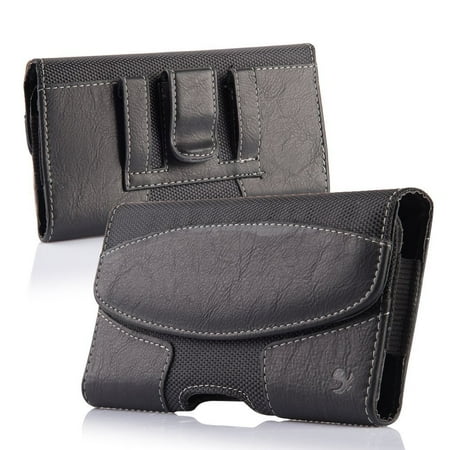 Black5 Horizontal Belt Clip Leather Pouch Case for Motorola Droid Turbo 2 Moto X