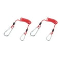 thumbnail image 1 of Unique Bargains 2pcs RV Trailer Breakaway Trailer Brake Cable Spring Towing Coiled Wire Extend to 6ft Strap, 1 of 8