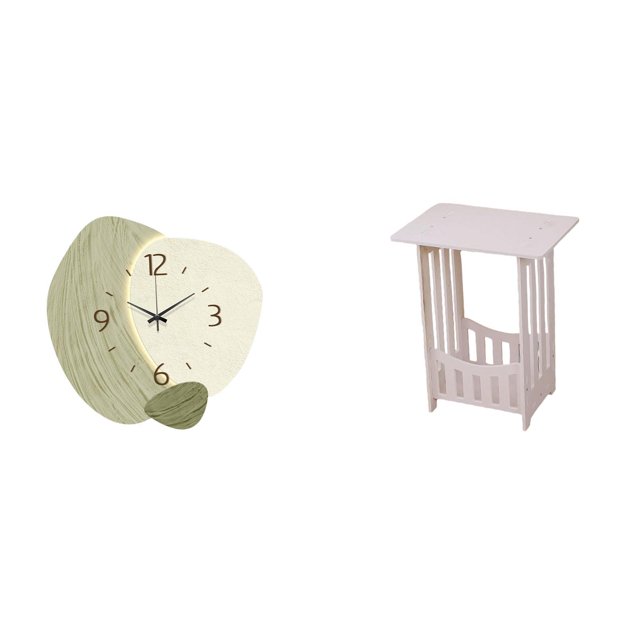 Reloj De Pared Silencioso Con Dibujos Animados Para Cocina, Oficina O Casa De Campo. Incluye Una Mesita De Noche Portátil Y Versátil Para Decorar Hoteles, Cafeterías, Salones Y Balcones.