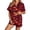 R225-Wine, variant on RMGVDSD Womens Pajama Sets Halloween Print Short Sleeve Button Down Sleepwear Shorts Set Two Piece Soft Comfy Nightwear Holiday Party Pajamas