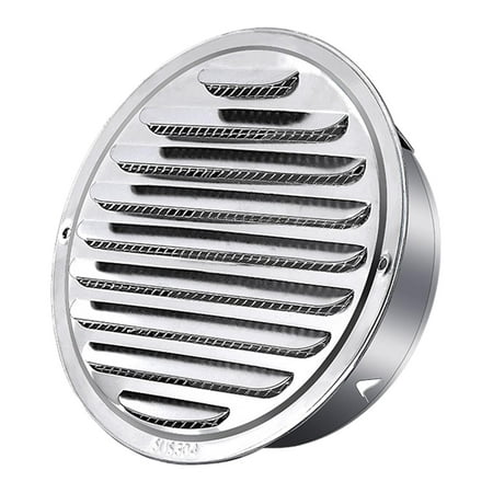 

Louvered Grille Cover Vent Stainless Steel Grilles Built in Mesh Screen Rustproof Air Outlet External Wall Vent for kitchen and office 100mm