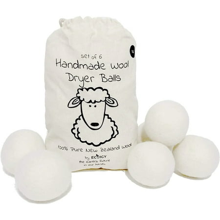 Wool Dryer Balls Organic XL 6-Pack by Ecoigy