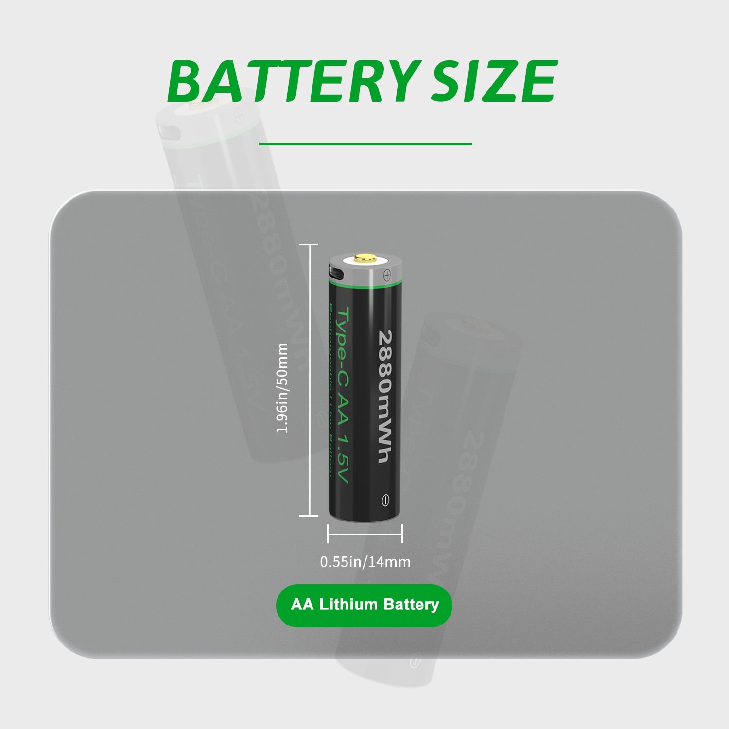 CBJJ 1.5V USB AA Rechargeable 4 Batteries, Long-Lasting High-Capacity, Cycle Times Up to 1200x (4 Pack, Black)