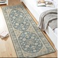 thumbnail image 6 of 2x5 Washable Long Runner Rug, Soft Non Slip Low Profile Vintage Oriental Hallway Rug for Kitchen Bedroom Entryway, Muted Blue, 6 of 6