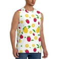thumbnail image 2 of Bixox Men's Strawberry and Lemon Printed Shirt Sleeveless Fitness Tank Top-Large, 2 of 7