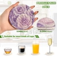 thumbnail image 3 of 6 Coil Coasters 3.94x3.94x0.24 Inch Water Coasters Drink Coasters with Cup Holders Absorbent Coasters Heat Resistant for Bar Protection Purple Roses, 3 of 7
