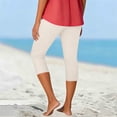 thumbnail image 4 of WULMLEO Capri Pants for Women Moisture Wicking Yoga Pants High Waisted Stretchy Comfy Ultra Trousers Soft Summer Workout Gym Legging White XL, 4 of 5
