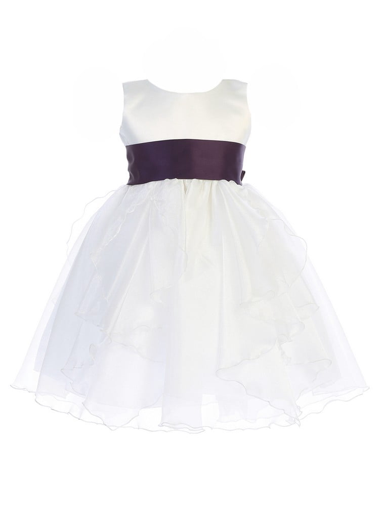 ivory and purple flower girl dresses