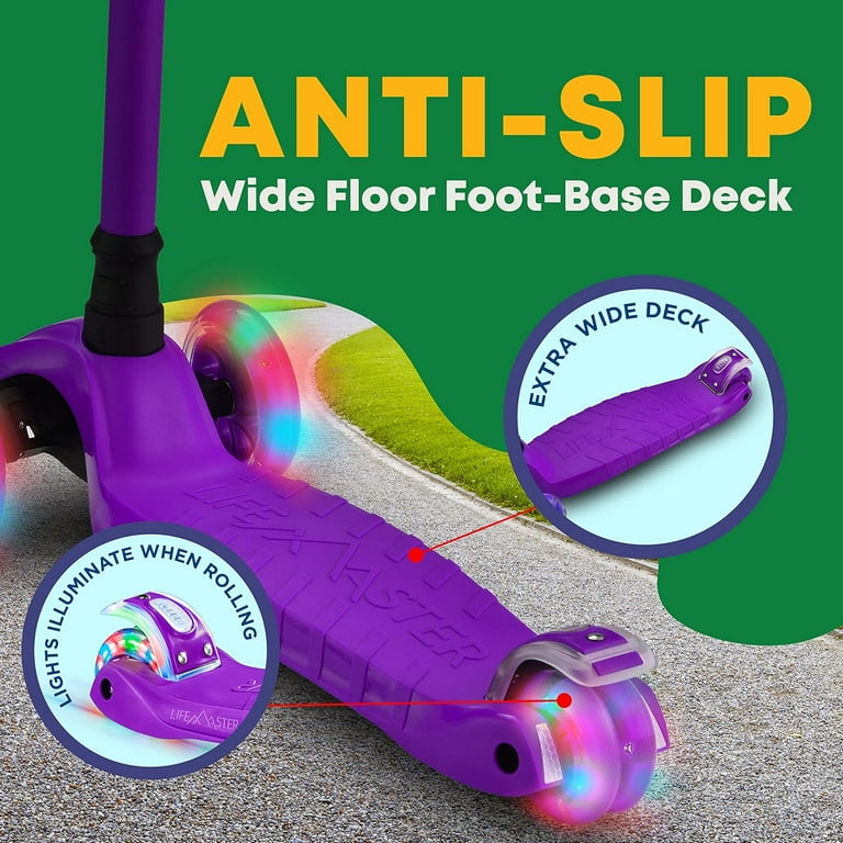 Lifemaster Mini 3-Wheel Kids Scooter with Multi-Color Wheel Lights