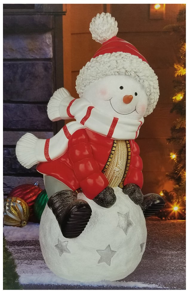 Snowman Greeter Happy Holidays Door Welcome Sign Wall Decor 32"L 