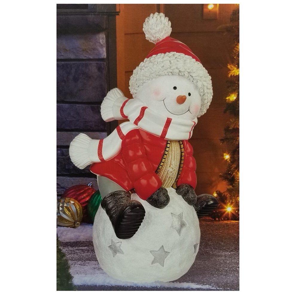 26" Snowman Greeter on a Snowball Christmas Decoration